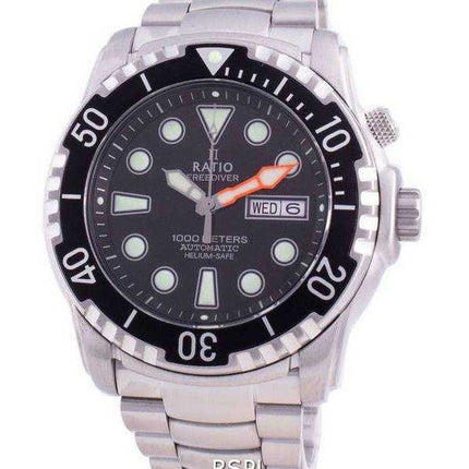 Orologio da uomo Ratio Free Diver Helium-Safe 1000M Sapphire Automatic 1068HA96-34VA-BLK