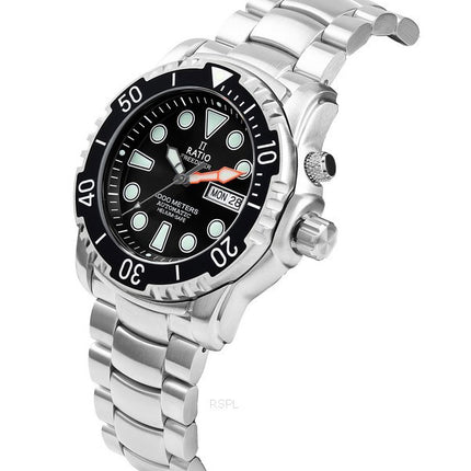Orologio da uomo Ratio Free Diver Helium-Safe 1000M Sapphire Automatic 1068HA96-34VA-BLK