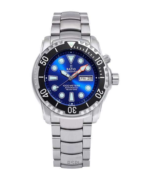 Orologio da uomo Ratio Free Diver Helium-Safe 1000M Sapphire Automatic 1068HA96-34VA-BLU