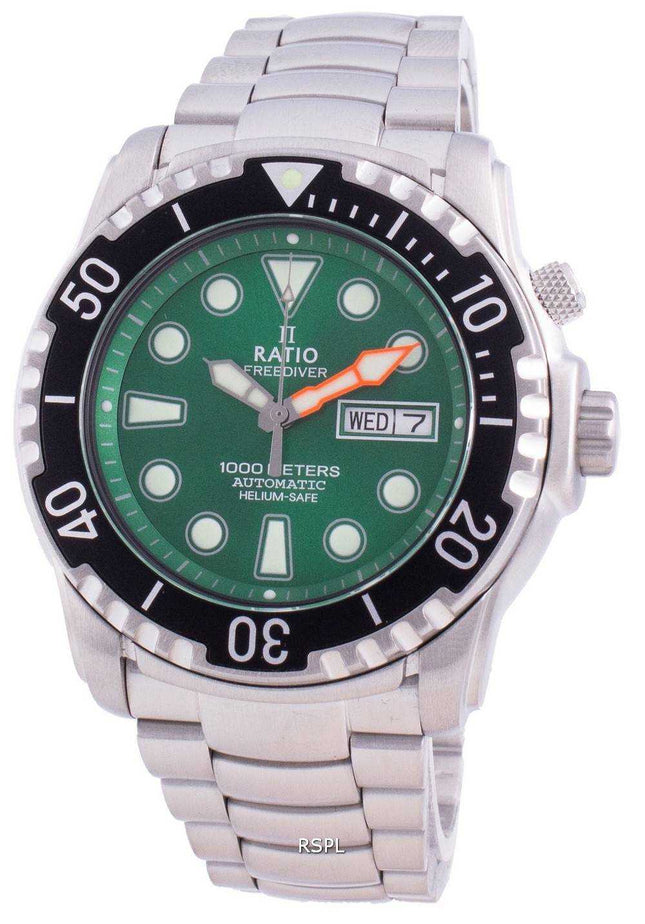 Orologio da uomo Ratio Free Diver Helium-Safe 1000M Sapphire Automatic 1068HA96-34VA-GRN