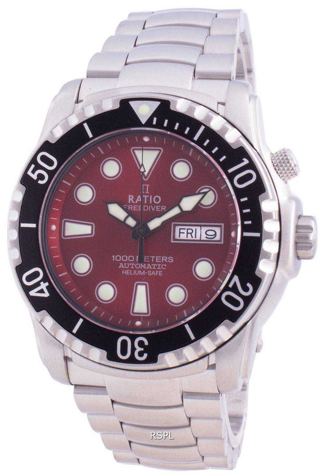 Orologio da uomo Ratio Free Diver Helium-Safe 1000M Sapphire Automatic 1068HA96-34VA-RED