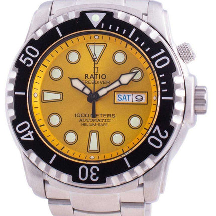 Orologio da uomo Ratio Free Diver Helium-Safe 1000M Sapphire Automatic 1068HA96-34VA-YLW