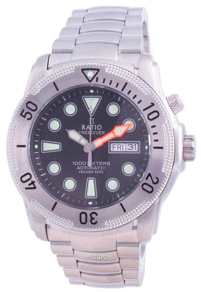 Orologio da uomo Ratio Free Diver Helium-Safe automatico 1068MD96-34VA-BLK 1000M