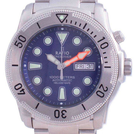 Orologio da uomo Ratio Free Diver Helium-Safe automatico 1068MD96-34VA-BLU 1000M