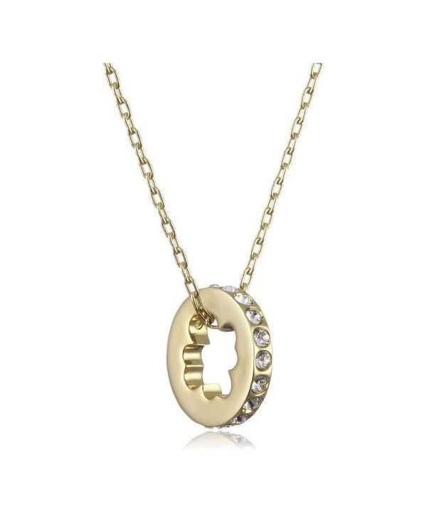 Collana con pendente a quadrifoglio in cristallo trasparente Swarovski color oro 1080286 da donna