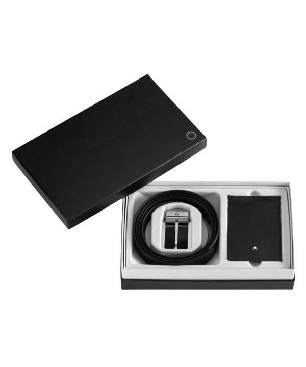 Cintura in pelle da uomo Montblanc nera 118766