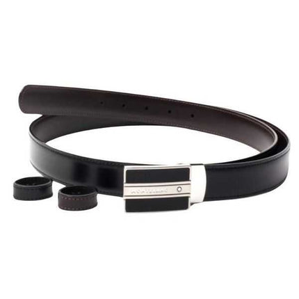 Montblanc Meisterstuck 128136 Cintura reversibile in pelle da uomo nera e marrone