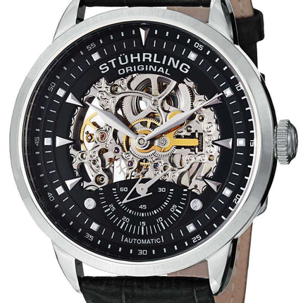 Orologio da uomo Stuhrling Original Executive Skeleton Black Leather 133.33151
