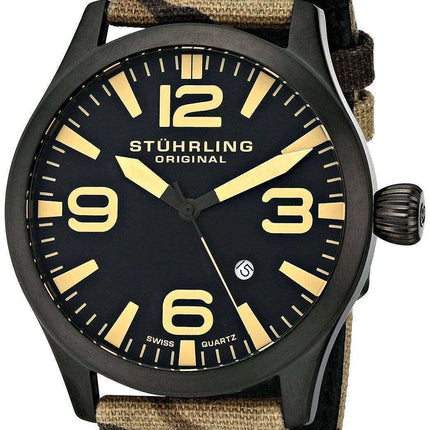 Orologio da uomo Stuhrling Original Aviator Swiss Quartz Camouflage Canvas 141C.02