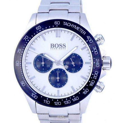 Hugo Boss Ikon cronografo tachimetro quadrante argento quarzo 1512964.G 100M orologio da uomo