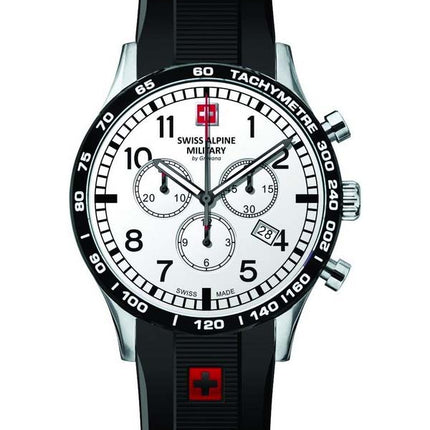 Orologio da uomo Swiss Alpine Military di Grovana Aviator Chrono quadrante bianco al quarzo 1746.9832 100M