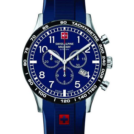 Orologio da uomo Swiss Alpine Military di Grovana Aviator Chrono quadrante blu al quarzo 1746.9835 100M