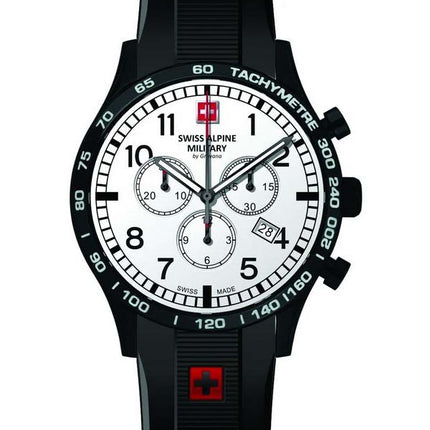 Orologio da uomo Swiss Alpine Military di Grovana Aviator Chrono quadrante bianco al quarzo 1746.9872 100M