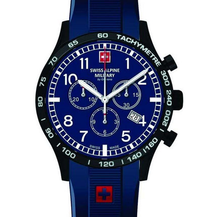 Orologio da uomo Swiss Alpine Military di Grovana Aviator Chrono quadrante blu al quarzo 1746.9875 100M