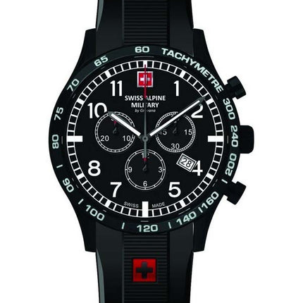Orologio da uomo Swiss Alpine Military di Grovana Aviator Chrono quadrante nero al quarzo 1746.9877 100M