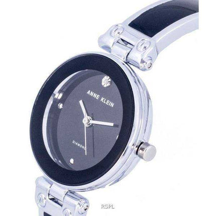 Orologio da donna Anne Klein Diamond Accents quadrante nero al quarzo 1981BKSV
