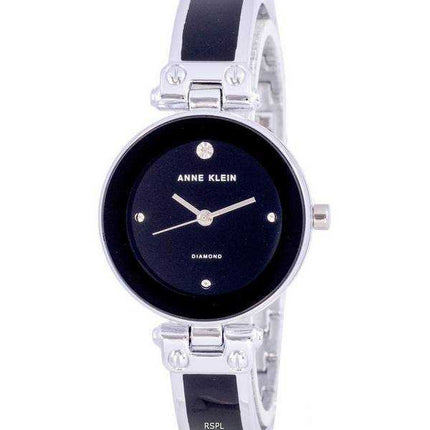 Orologio da donna Anne Klein Diamond Accents quadrante nero al quarzo 1981BKSV