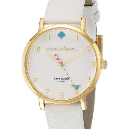 Orologio da donna Kate Spade New York Metro al quarzo bianco smalto quadrante 1YRU0765