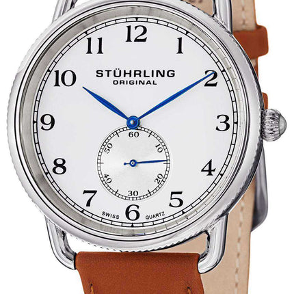 Orologio da uomo Stuhrling Original Decor Swiss Quartz in pelle marrone 207.01