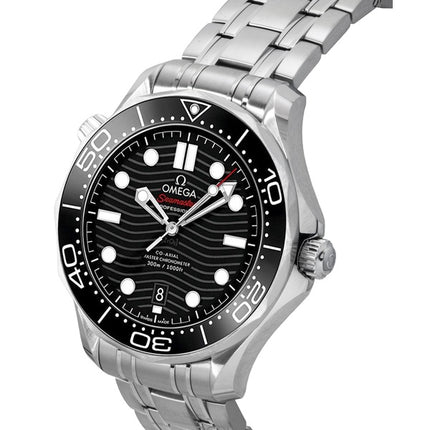 Orologio da uomo Omega Seamaster Diver automatico in acciaio inossidabile con quadrante nero 210.30.42.20.01.001 300M