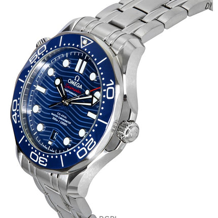 Orologio da uomo Omega Seamaster in acciaio inossidabile con quadrante blu automatico subacqueo 210.30.42.20.03.001 300M