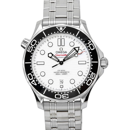 Orologio da uomo Omega Seamaster in acciaio inossidabile con quadrante bianco automatico subacqueo 210.30.42.20.04.001 300M