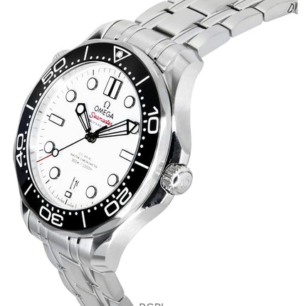 Orologio da uomo Omega Seamaster in acciaio inossidabile con quadrante bianco automatico subacqueo 210.30.42.20.04.001 300M