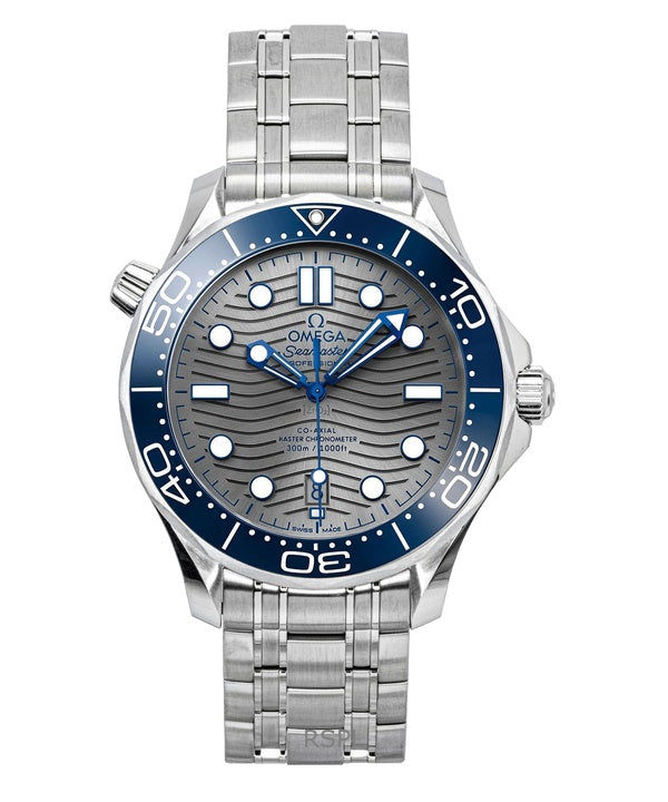 Orologio da uomo Omega Seamaster Diver automatico in acciaio inossidabile con quadrante grigio 210.30.42.20.06.001 300M