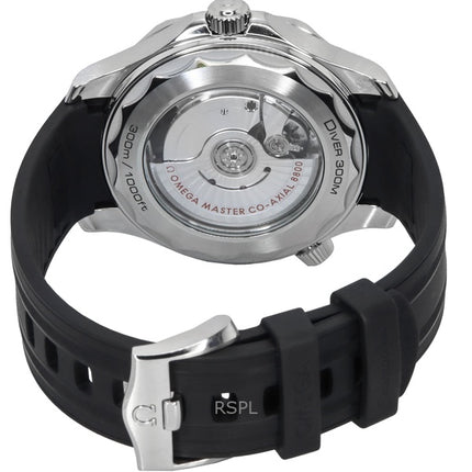Orologio da uomo Omega Seamaster con cinturino in gomma e quadrante nero, automatico, subacqueo, 210.32.42.20.01.001, 300 m