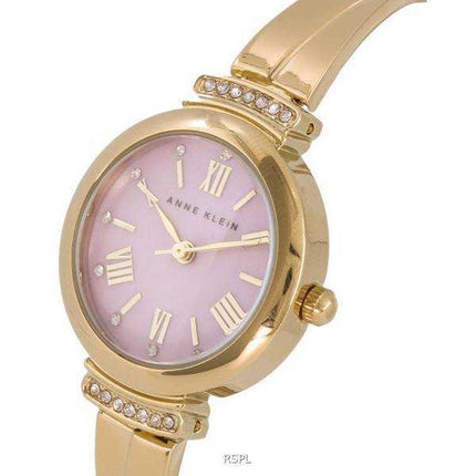 Orologio da donna Anne Klein tono oro con accenti di cristallo quadrante viola al quarzo 2244LVST