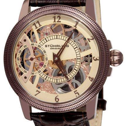 Stuhrling Original Brumalia Mechanical Watch Champagne Dial 228.3365K77 Orologio da uomo