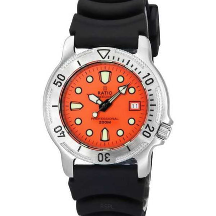 Orologio da uomo Ratio FreeDiver Professional Sapphire Orange Dial Quartz 22AD202-ORG 200M