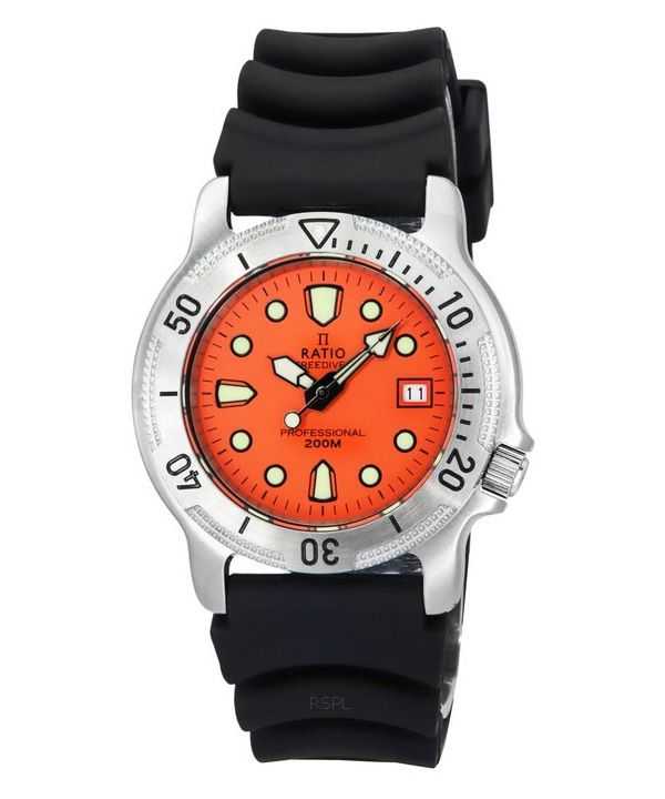 Orologio da uomo Ratio FreeDiver Professional Sapphire Orange Dial Quartz 22AD202-ORG 200M