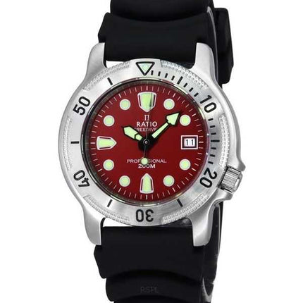 Orologio da uomo Ratio FreeDiver Professional Sapphire Red Dial Quartz 22AD202-RED 200M
