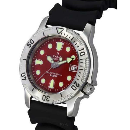 Orologio da uomo Ratio FreeDiver Professional Sapphire Red Dial Quartz 22AD202-RED 200M