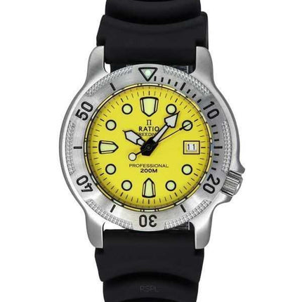 Orologio da uomo Ratio FreeDiver Professional Sapphire Yellow Dial Quartz 22AD202-YLW 200M