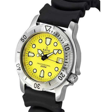 Orologio da uomo Ratio FreeDiver Professional Sapphire Yellow Dial Quartz 22AD202-YLW 200M
