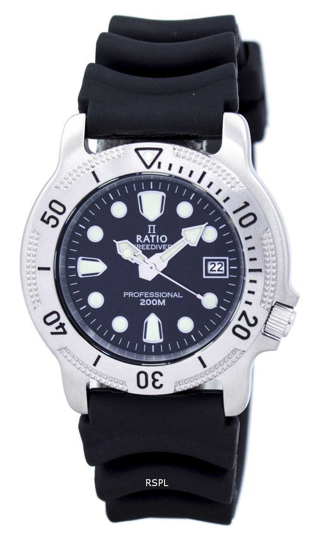 Ratio Free Diver Professional 200M Sapphire Quartz 22AD202 Orologio da uomo
