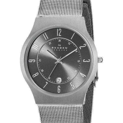 Skagen Gunmetal Grey Dial Titanium Case Mesh Bracelet 233XLTTM Orologio da uomo