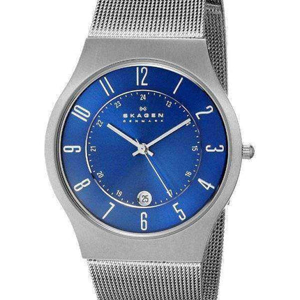 Skagen Blue Dial Titanium Case Mesh Bracelet 233XLTTN Orologio da uomo