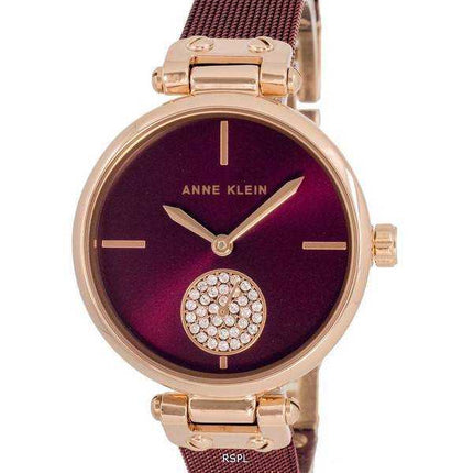 Orologio da donna Anne Klein con accenti di cristallo quadrante bordeaux al quarzo 3000RGBY