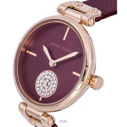 Orologio da donna Anne Klein con accenti di cristallo quadrante bordeaux al quarzo 3000RGBY
