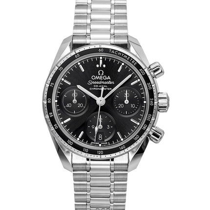 Orologio da uomo Omega Speedmaster Chronograph in acciaio inossidabile con quadrante nero automatico 324.30.38.50.01.001 100M