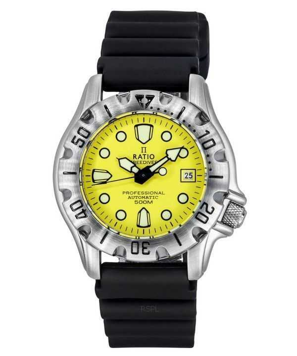 Orologio da uomo Ratio FreeDiver Professional 500M Sapphire Yellow Dial Automatic 32BJ202A-YLW