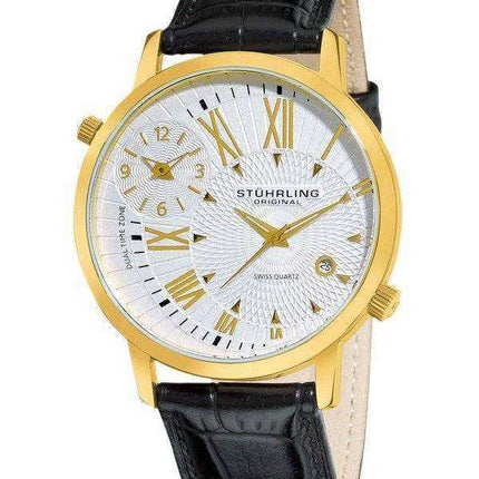 Orologio da uomo Stuhrling Original Symphony Polaris al quarzo svizzero Dual Time Zone 343.33352