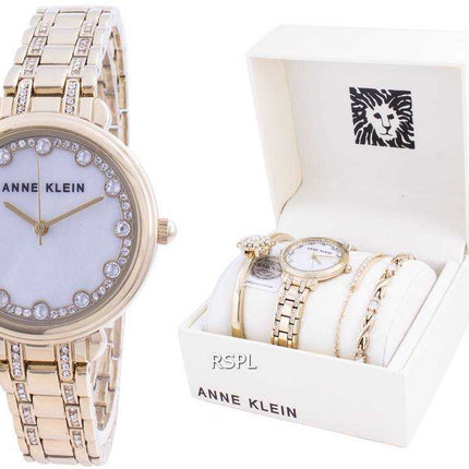Anne Klein Swarovski Crystal Accent 3488GPST al quarzo con orologio da donna in confezione regalo