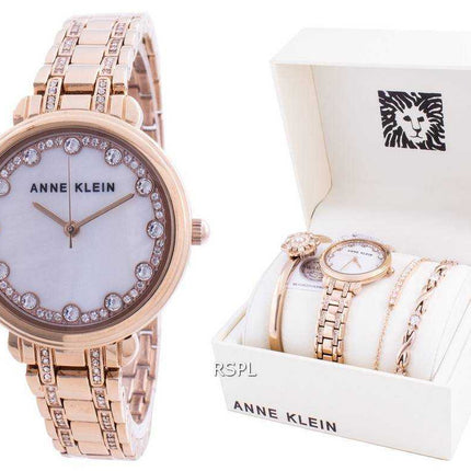 Anne Klein Swarovski Crystal Accent 3488RGST al quarzo con orologio da donna in confezione regalo