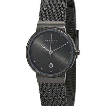 Skagen Quartz Gunmetal Swarovski Crystals 355SMM1 Orologio da donna