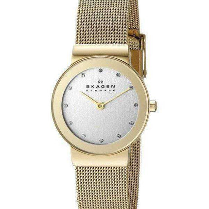 Skagen Freja Gold Tone Mesh Bracelet Crystallized 358SGGD Orologio da donna