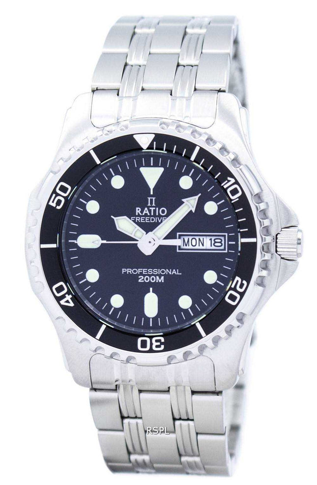 Ratio Free Diver Professional 200M Sapphire Quartz 36JL140 Orologio da uomo